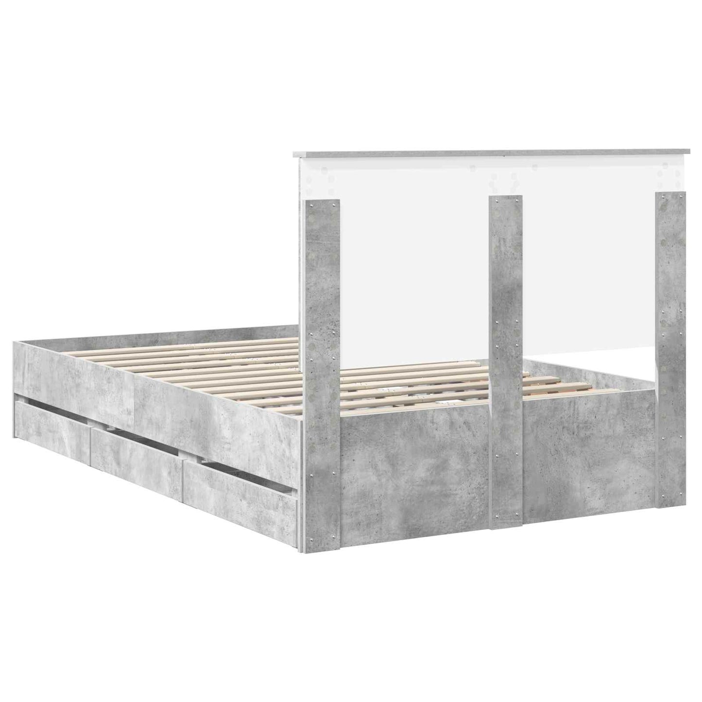 Bedframe met lade Beton Grijs 135 x 190 cm Ingenieurshout