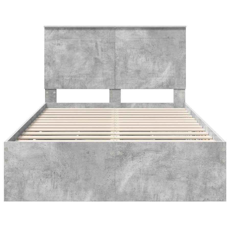 Bedframe met lade Beton Grijs 135 x 190 cm Ingenieurshout