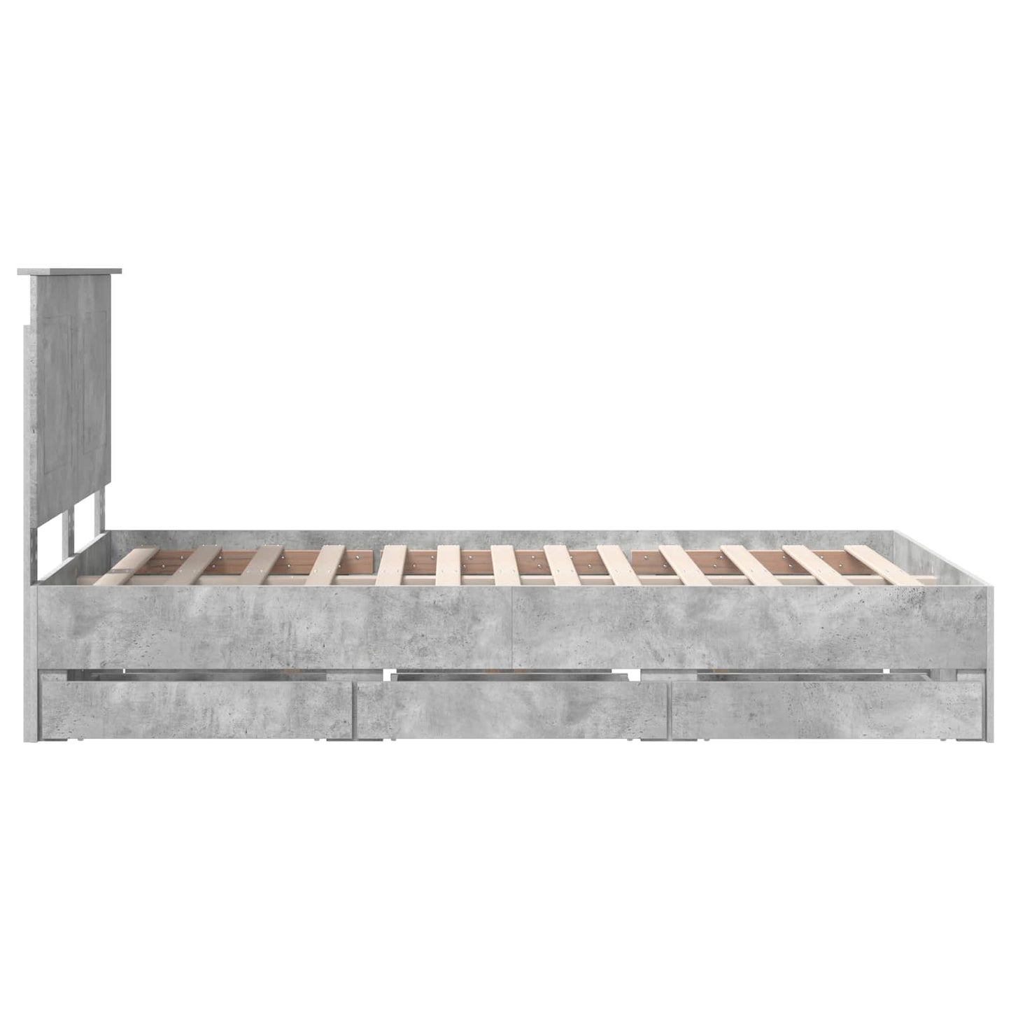 Bedframe met lade Beton Grijs 135 x 190 cm Ingenieurshout