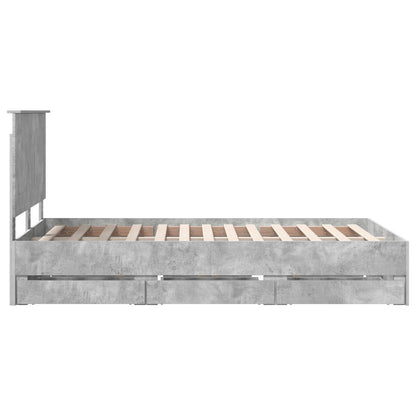 Bedframe met lade Beton Grijs 135 x 190 cm Ingenieurshout
