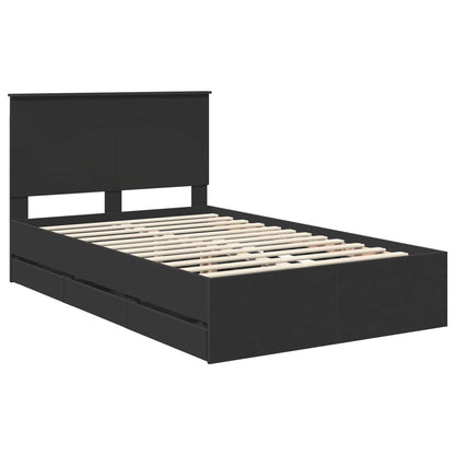 Bedframe met lade met opslag Zwart 120 x 190 cm Ingenieurshout
