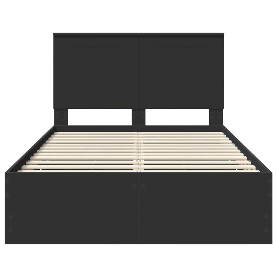 Bedframe met lade met opslag Zwart 120 x 190 cm Ingenieurshout