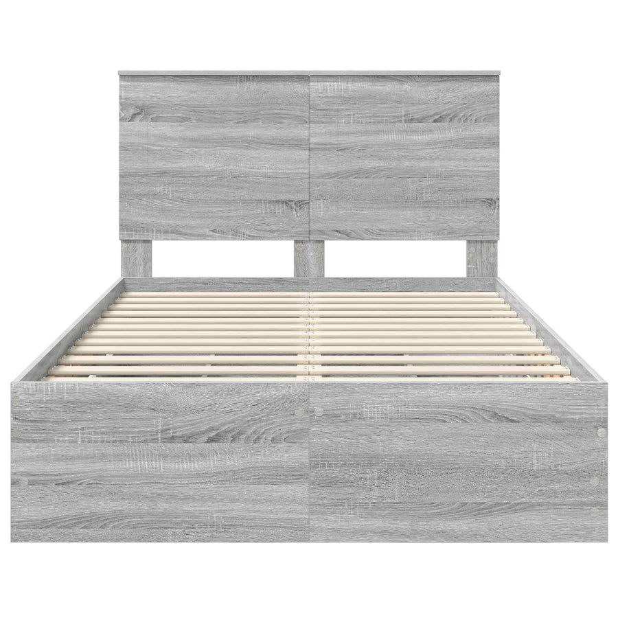Bedframe met lade Grijs Sonoma 120 x 190 cm Ingenieurshout