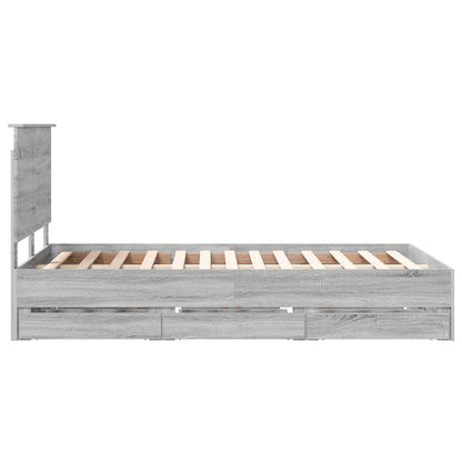 Bedframe met lade Grijs Sonoma 120 x 190 cm Ingenieurshout