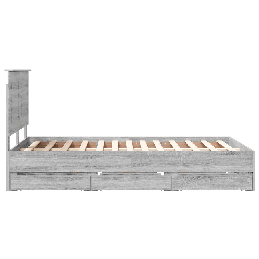 Bedframe met lade Grijs Sonoma 120 x 190 cm Ingenieurshout