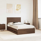 Bed Frame with Drawer Brown Oak 120 x 190 cm Engineered Wood