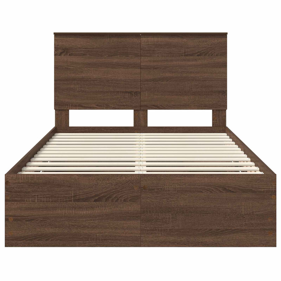 Bedframe met lade Bruin Eiken 120 x 190 cm Ingenieurshout
