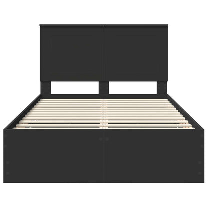 Bedframe met lade met opslag Zwart 120 x 200 cm Ingenieurshout