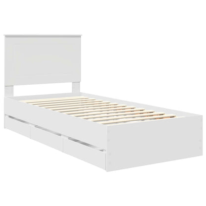 Bedframe met lade met opslag Wit 100 x 200 cm Ingenieurshout