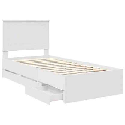 Bedframe met lade met opslag Wit 100 x 200 cm Ingenieurshout