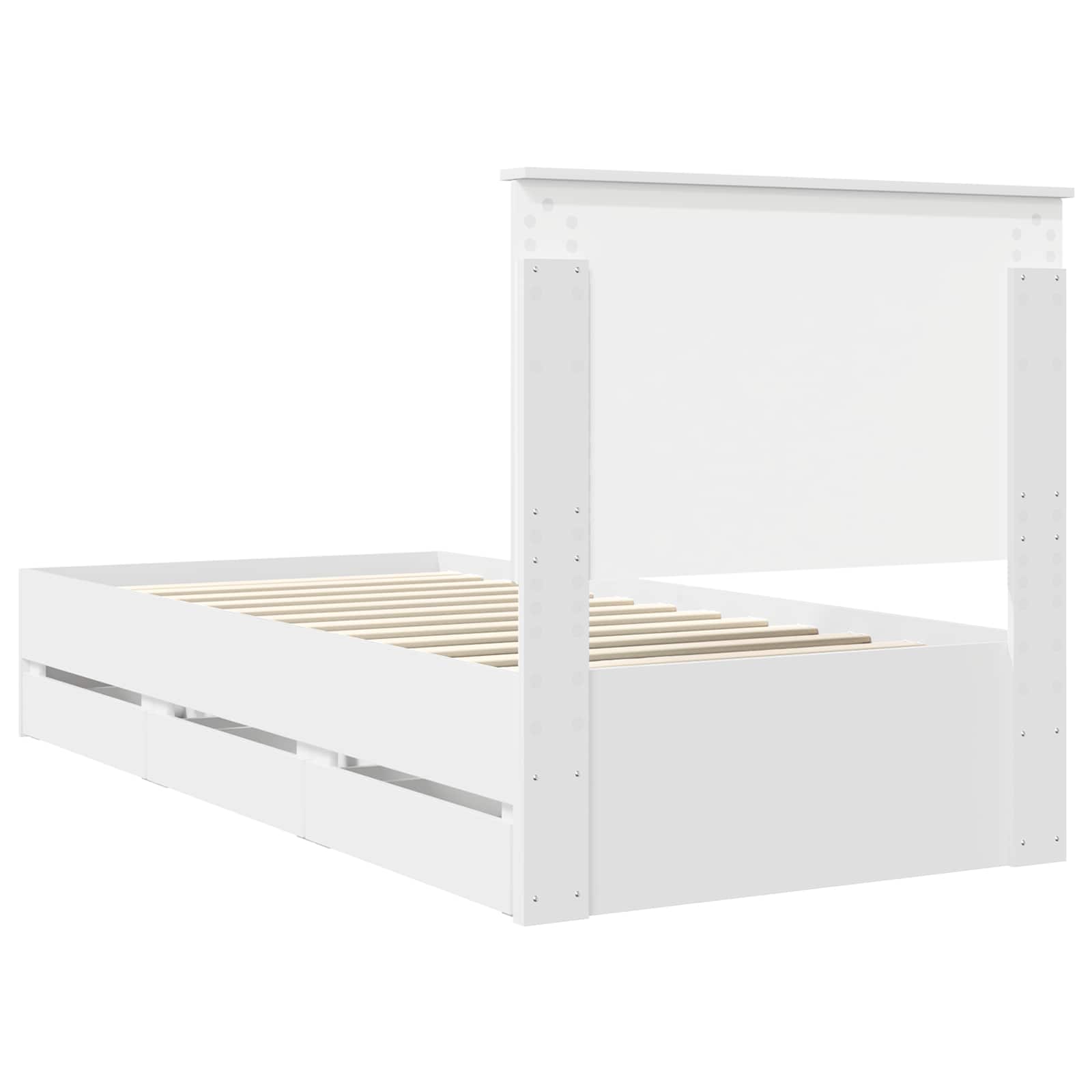 Bedframe met lade met opslag Wit 100 x 200 cm Ingenieurshout