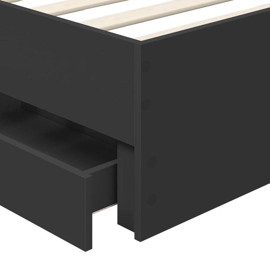Bedframe met lade met opslag Zwart 100 x 200 cm Ingenieurshout