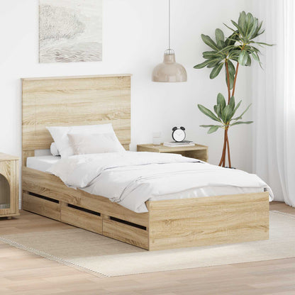 Bedframe met lade Sonoma Eiken 100 x 200 cm Ingenieurshout