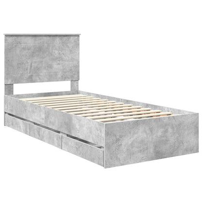 Bedframe met lade Beton Grijs 90 x 190 cm Ingenieurshout