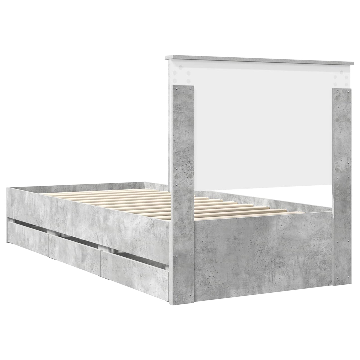 Bedframe met lade Beton Grijs 90 x 190 cm Ingenieurshout