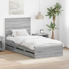 Bedframe met lade 90x190 cm grijs