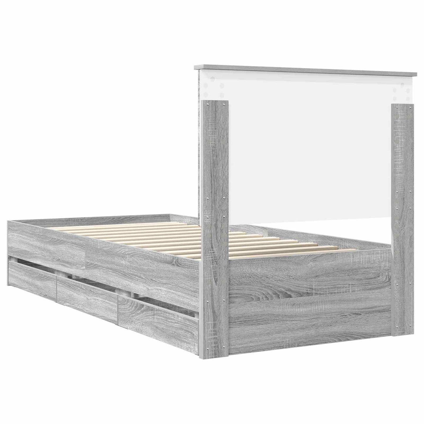 Bedframe met lade Grijs Sonoma 90 x 190 cm Ingenieurshout