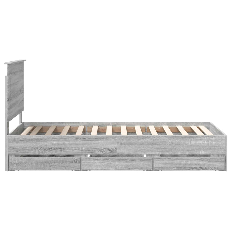 Bedframe met lade Grijs Sonoma 90 x 190 cm Ingenieurshout