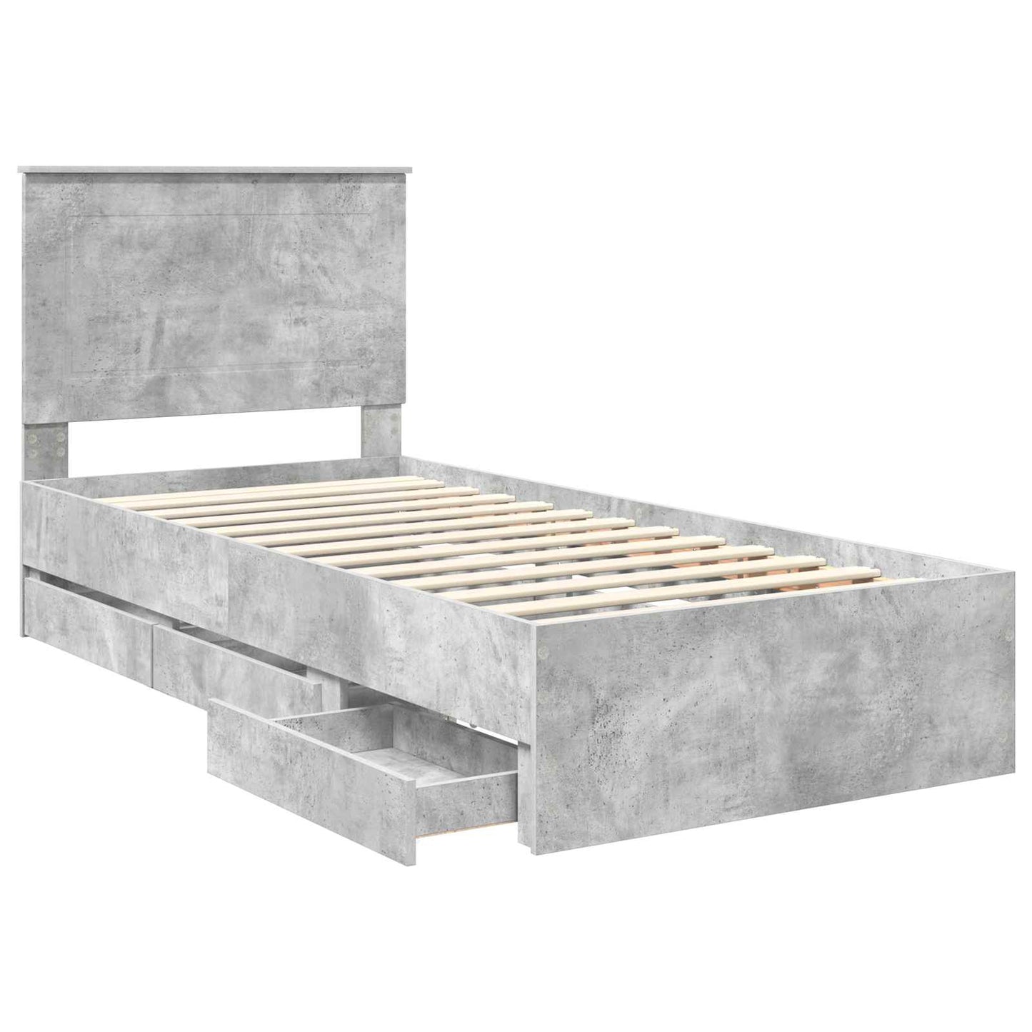 Bedframe met lade Beton Grijs 90 x 200 cm Ingenieurshout