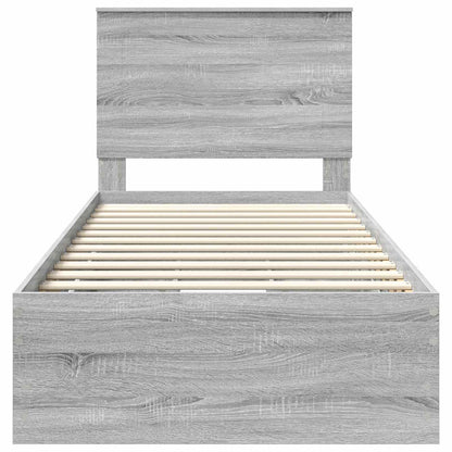 Bedframe met lade Grijs Sonoma 90 x 200 cm Ingenieurshout