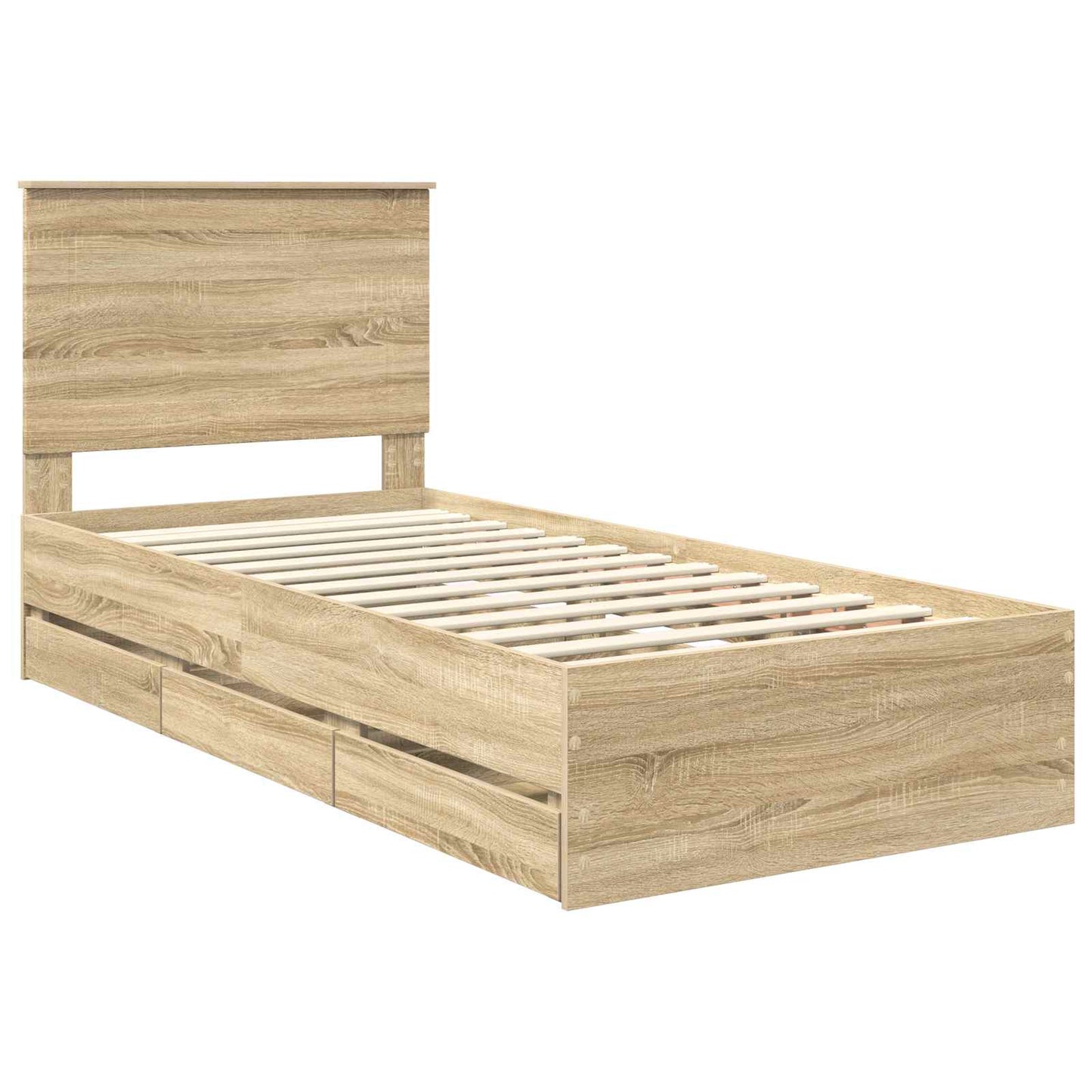 Bedframe met lade Sonoma Eiken 75 x 190 cm Ingenieurshout