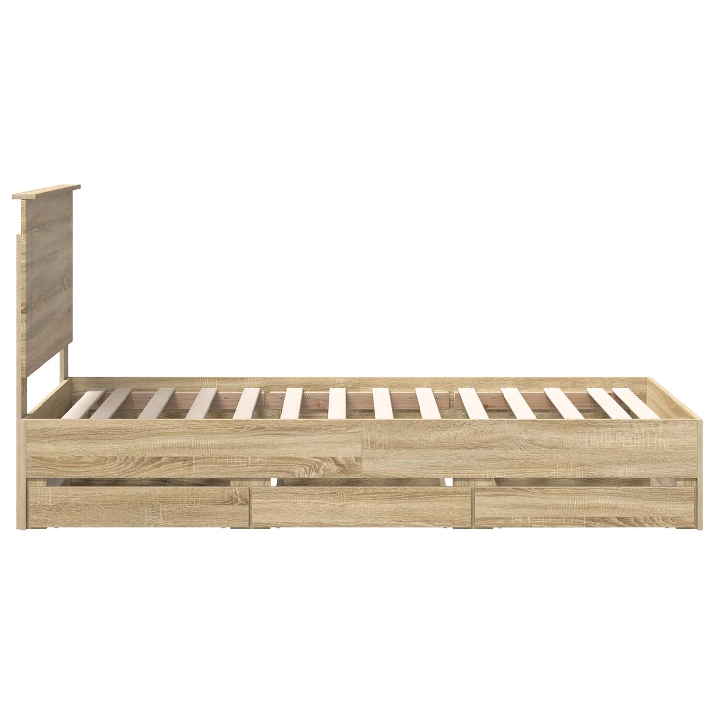 Bedframe met lade Sonoma Eiken 75 x 190 cm Ingenieurshout