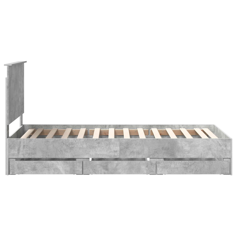Bedframe met lade Beton Grijs 75 x 190 cm Ingenieurshout