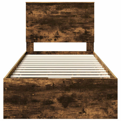 Bedframe met lade Gerookt eiken 75 x 190 cm Ingenieurshout