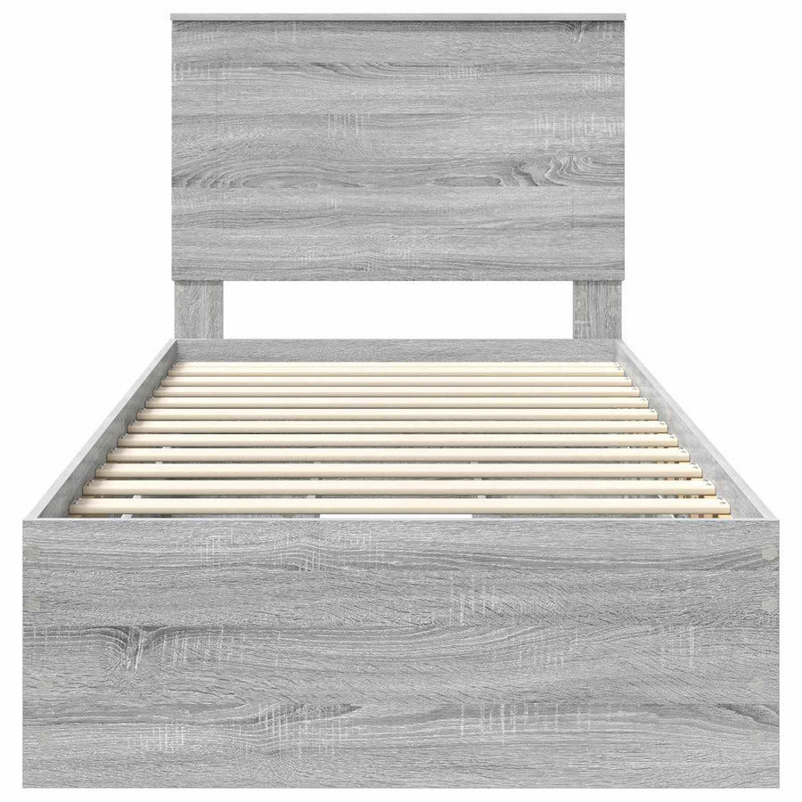 Bedframe met lade Grijs Sonoma 75 x 190 cm Ingenieurshout
