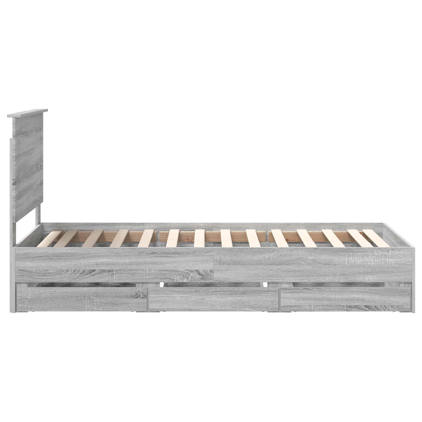 Bedframe met lade Grijs Sonoma 75 x 190 cm Ingenieurshout