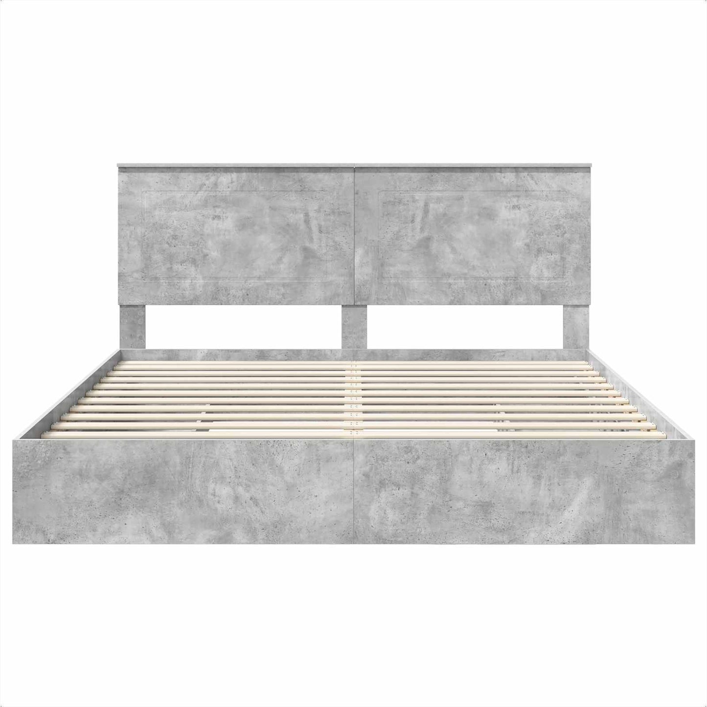 Bedframe met lade Beton Grijs 200 x 200 cm Bewerkt hout