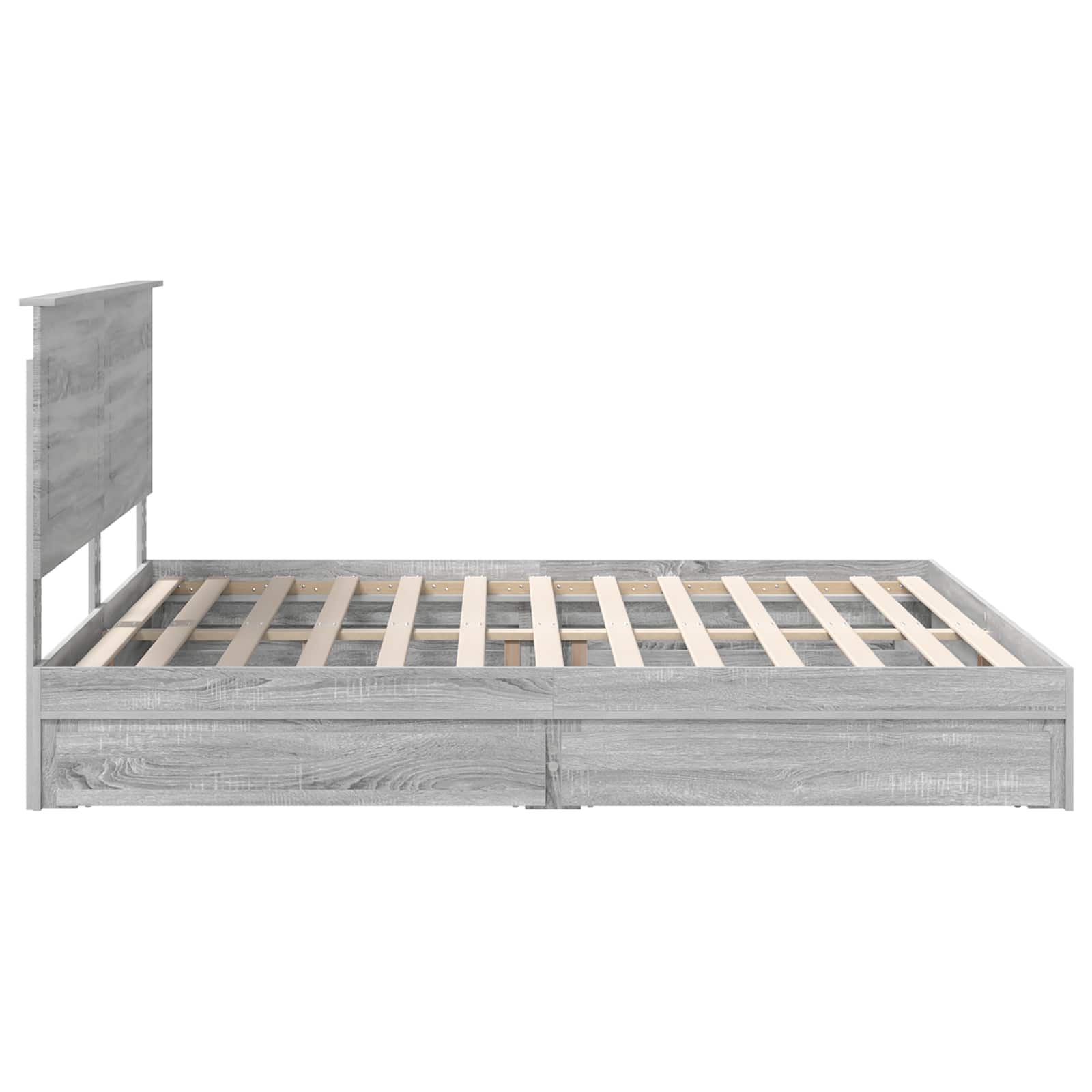Bedframe met lade Grijs Sonoma 200 x 200 cm Bewerkt hout