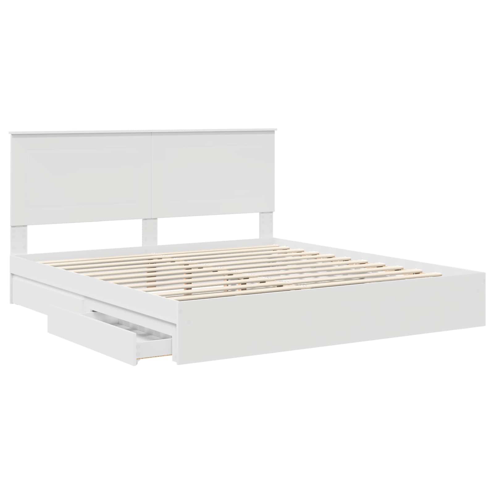 Bedframe met lade met hoofdeinde met opslag Bewerkt hout