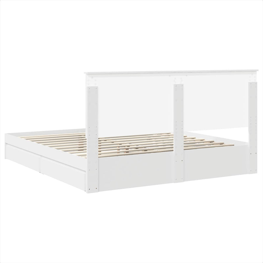 Bedframe met lade met hoofdeinde met opslag Bewerkt hout