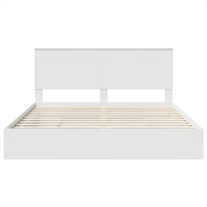 Bedframe met lade met hoofdeinde met opslag Bewerkt hout
