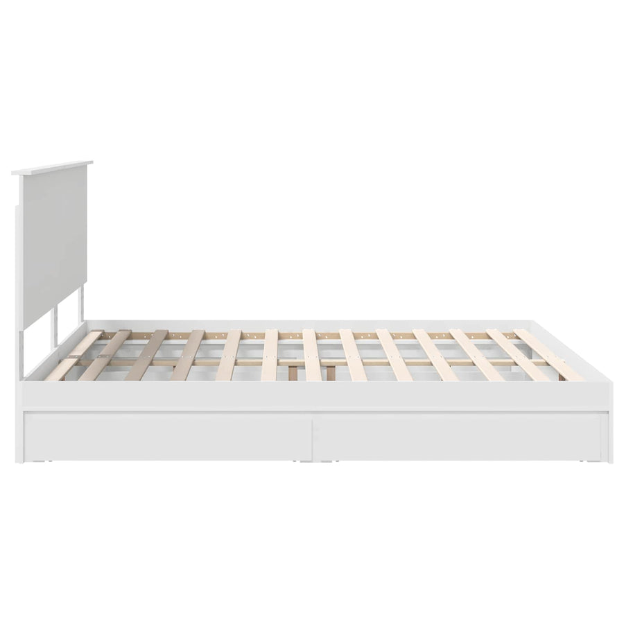 Bedframe met lade met hoofdeinde met opslag Bewerkt hout