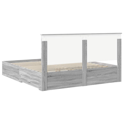 Bedframe met lade Grijs Sonoma 180 x 200 cm Bewerkt hout
