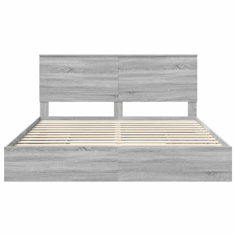 Bedframe met lade Grijs Sonoma 180 x 200 cm Bewerkt hout