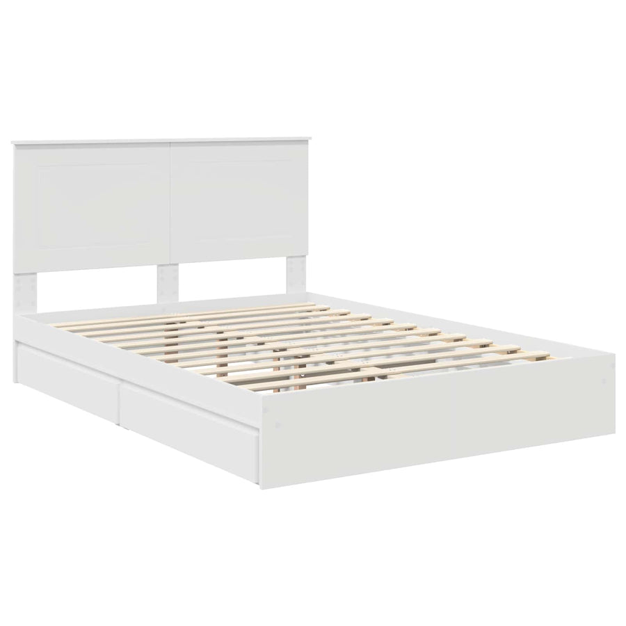 Bedframe met lade met hoofdeinde met opslag Bewerkt hout