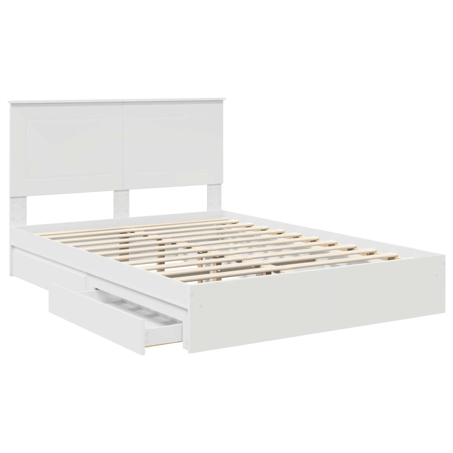 Bedframe met lade met hoofdeinde met opslag Bewerkt hout