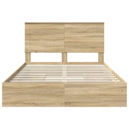 Bedframe met lade met hoofdeinde met opslag Bewerkt hout