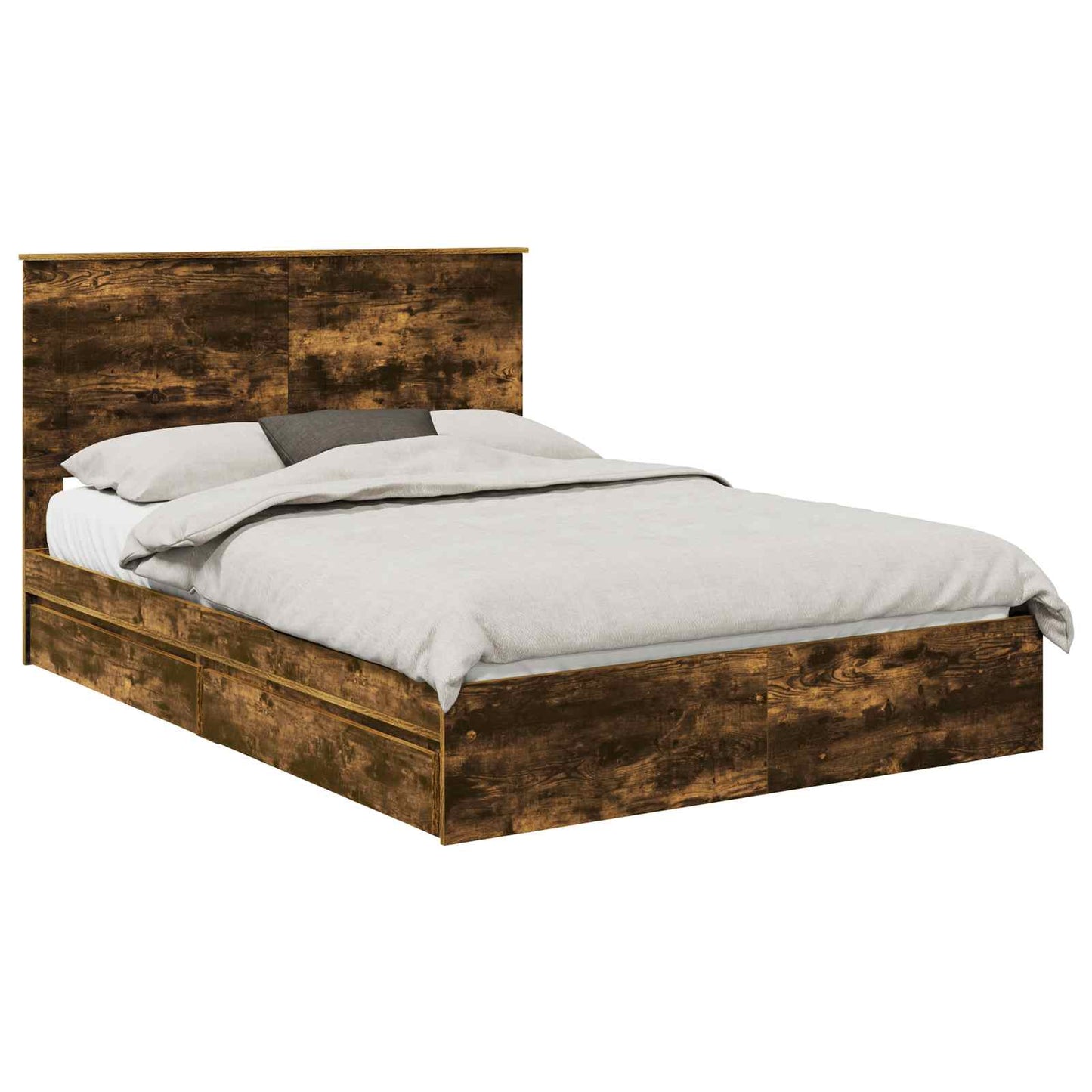 Bedframe met lade met hoofdeinde met opslag Bewerkt hout