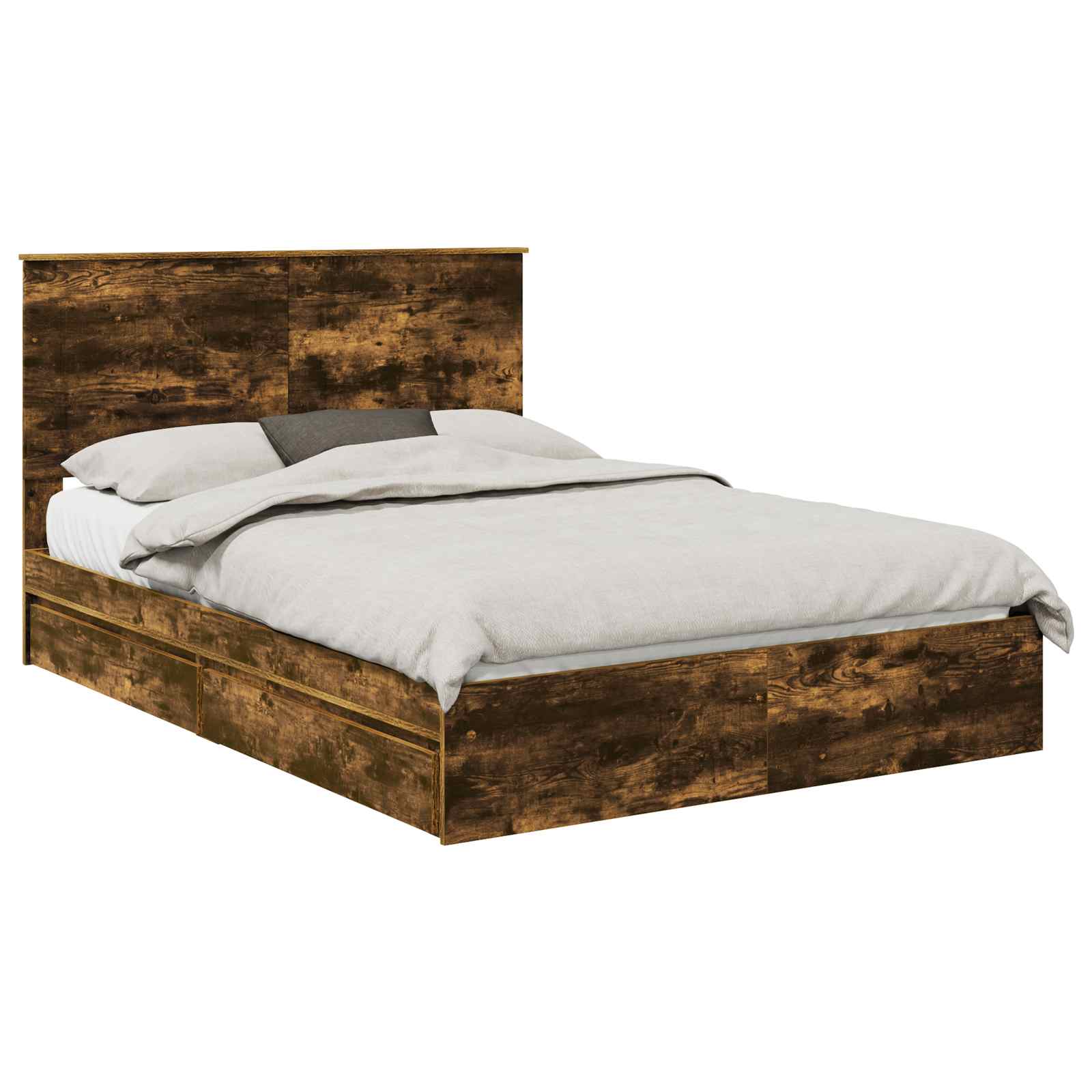 Bedframe met lade met hoofdeinde met opslag Bewerkt hout