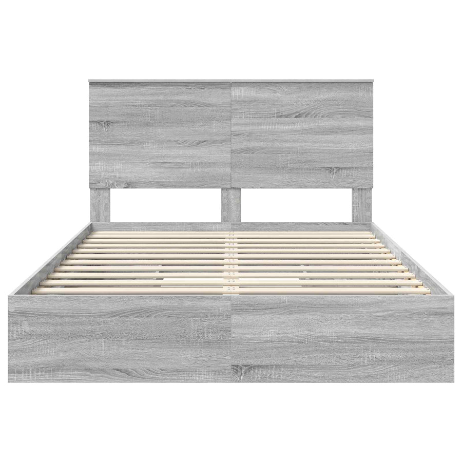 Bedframe met lade Grijs Sonoma 160 x 200 cm Bewerkt hout