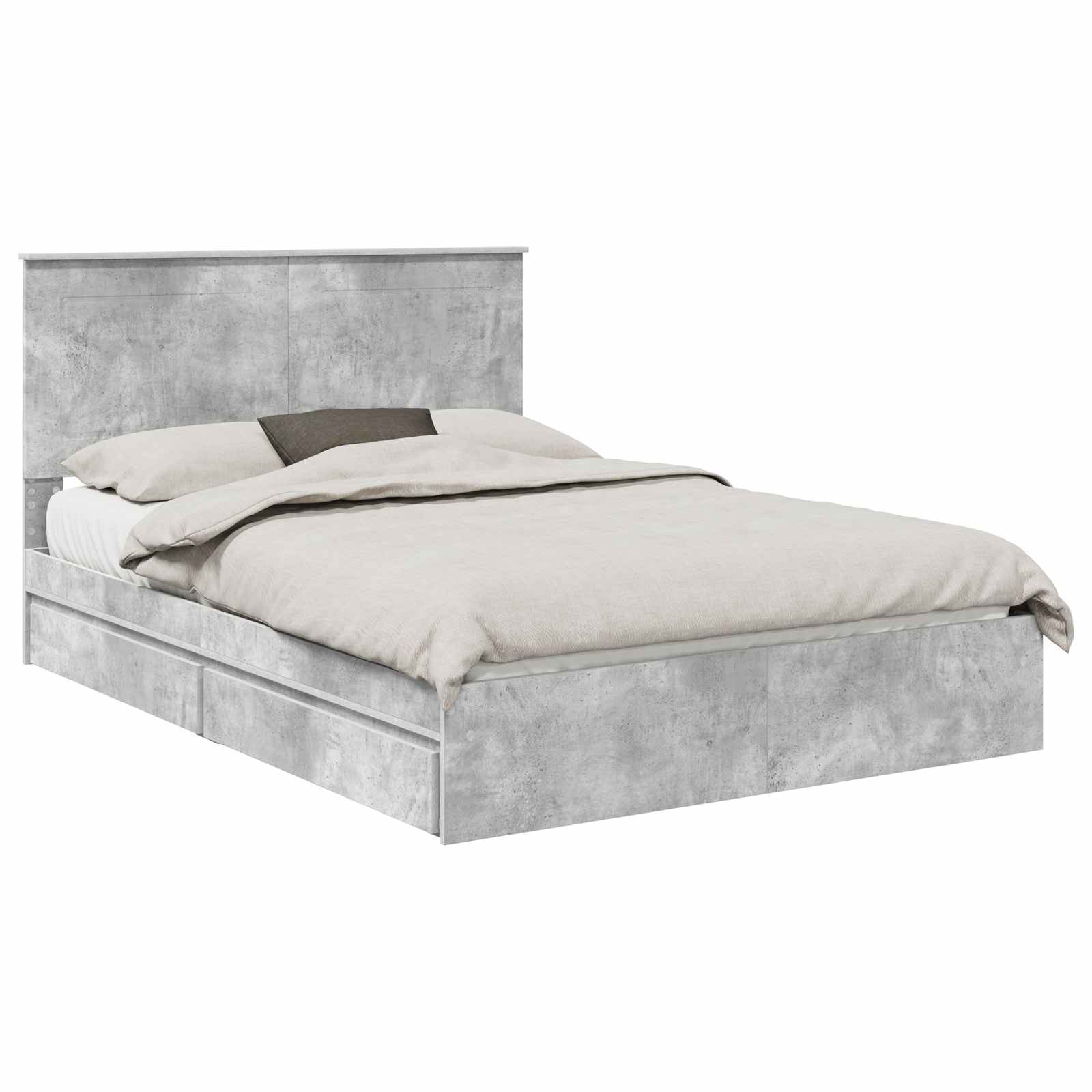 Bedframe met lade Beton Grijs 150 x 200 cm Bewerkt hout