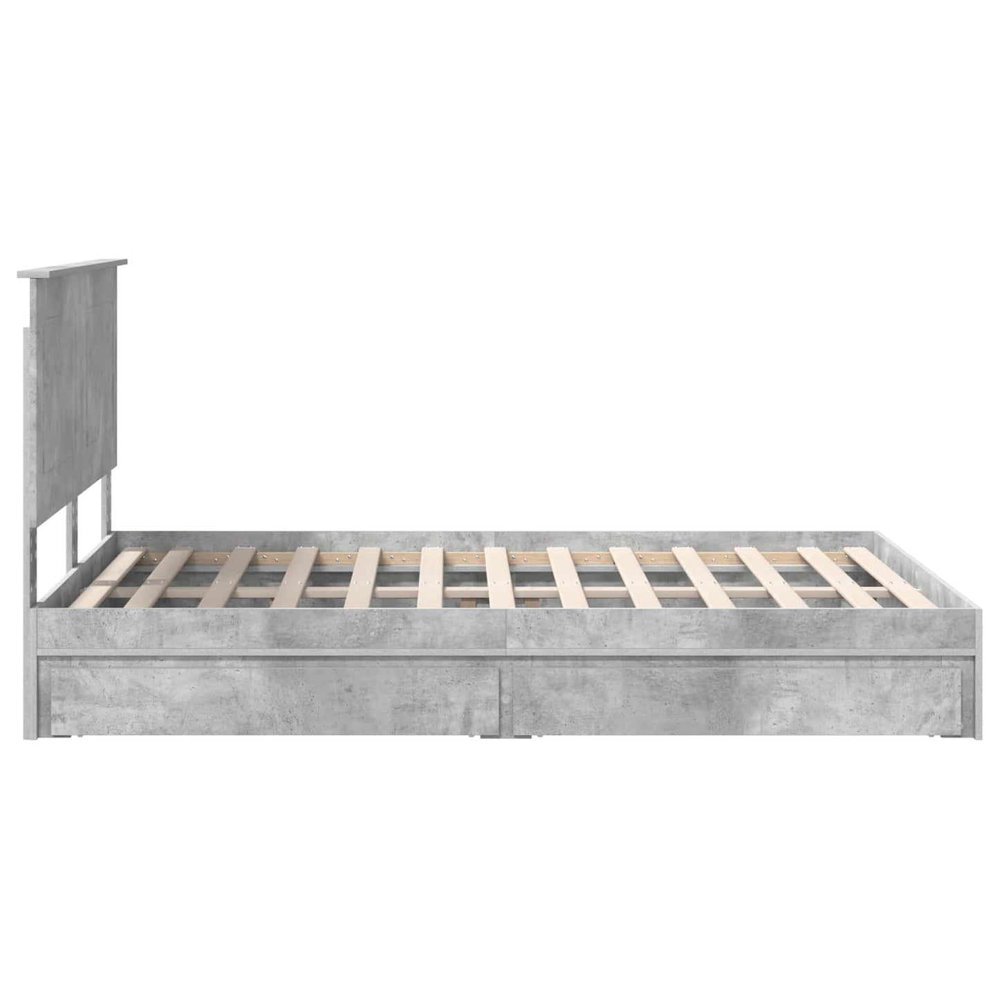 Bedframe met lade Beton Grijs 150 x 200 cm Bewerkt hout