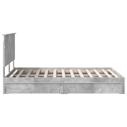 Bedframe met lade Beton Grijs 150 x 200 cm Bewerkt hout