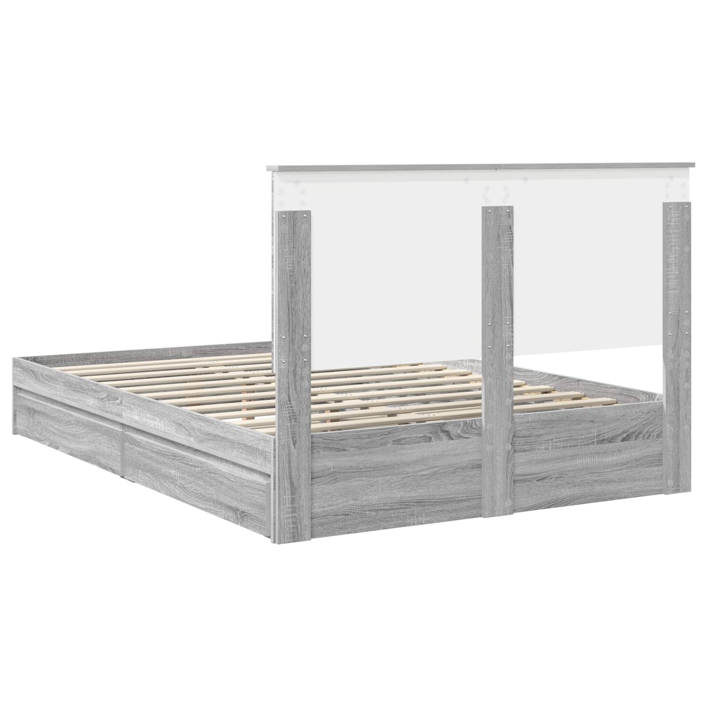 Bedframe met lade Grijs Sonoma 150 x 200 cm Bewerkt hout