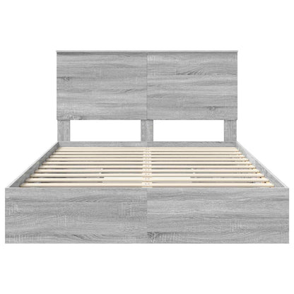 Bedframe met lade Grijs Sonoma 150 x 200 cm Bewerkt hout