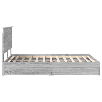 Bedframe met lade Grijs Sonoma 150 x 200 cm Bewerkt hout